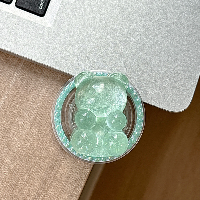 Držač za telefon u obliku mede s dizajnom airbag, magnetska kompatibilnost MagSafe, ljepilo i ljepljiva ugradnja, kreativni nosač prstena