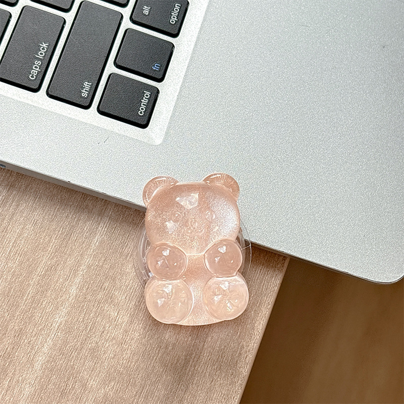 Držač za telefon u obliku mede s dizajnom airbag, magnetska kompatibilnost MagSafe, ljepilo i ljepljiva ugradnja, kreativni nosač prstena