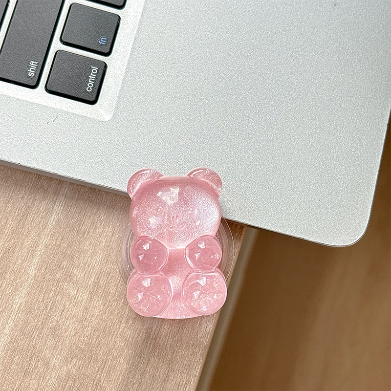 Držač za telefon u obliku mede s dizajnom airbag, magnetska kompatibilnost MagSafe, ljepilo i ljepljiva ugradnja, kreativni nosač prstena