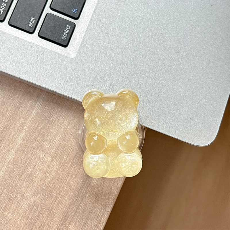 Držač za telefon u obliku mede s dizajnom airbag, magnetska kompatibilnost MagSafe, ljepilo i ljepljiva ugradnja, kreativni nosač prstena