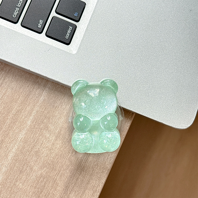 Držač za telefon u obliku mede s dizajnom airbag, magnetska kompatibilnost MagSafe, ljepilo i ljepljiva ugradnja, kreativni nosač prstena