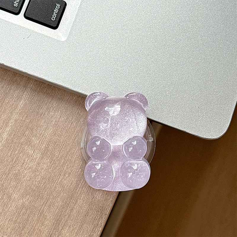 Držač za telefon u obliku mede s dizajnom airbag, magnetska kompatibilnost MagSafe, ljepilo i ljepljiva ugradnja, kreativni nosač prstena