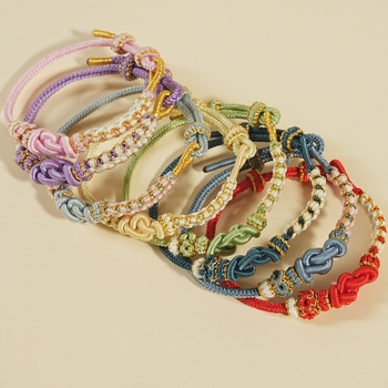 DIY pletena narukvica, šnura, etnički stil, unisex, ručno pletena