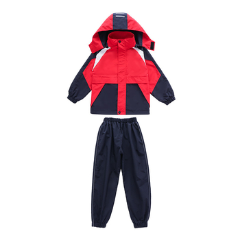 Trīsdaļīgs skolas uniformas komplekts rudens-ziemas sezonai, sporta stila, universāls bērniem no 8 gadu vecuma, rāvējslēdzēja aizdare ar noņemamu kapuci