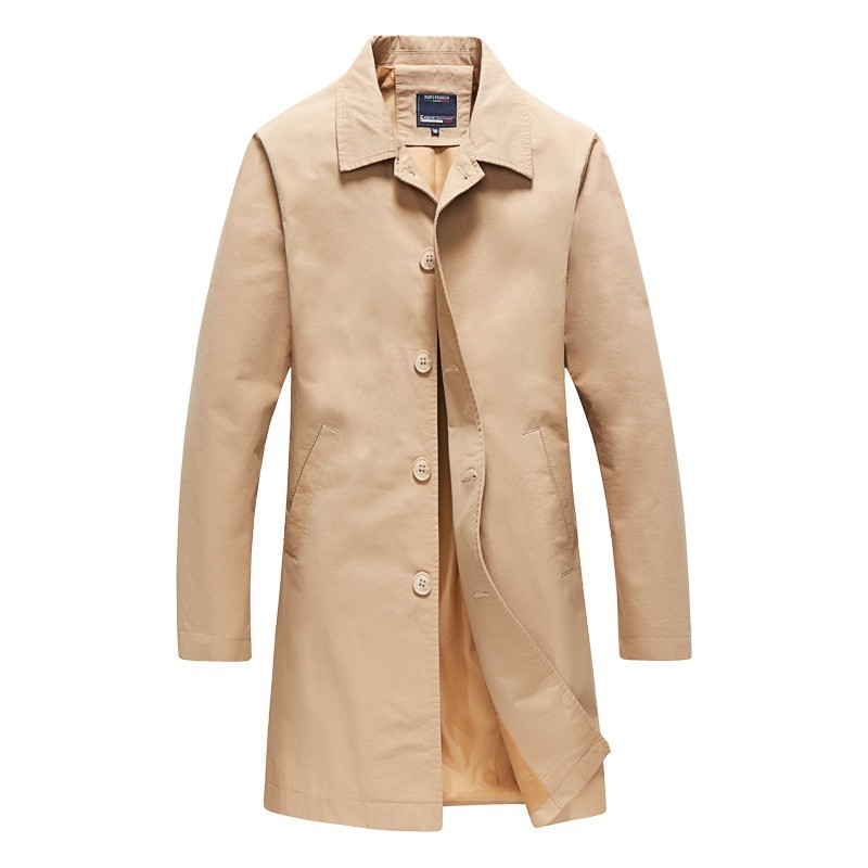 Vīriešu jaka ar stāvošu kaklu, rāvējslēdzējs, vidējā garuma 65–80 cm, ārējais audums 100% kokvilna, iekšējā odere poliesteris