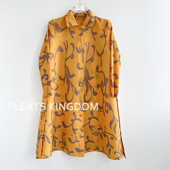 Női középhosszú széldzseki nyomtatott plisével, poliészter 90–95%, városi stílus, UV védelem