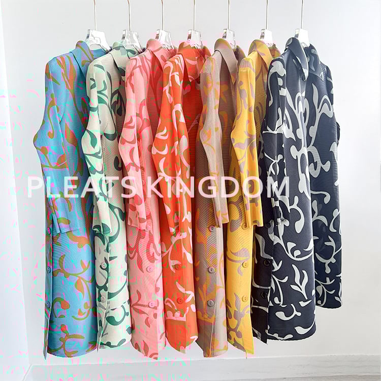 Női középhosszú széldzseki nyomtatott plisével, poliészter 90–95%, városi stílus, UV védelem