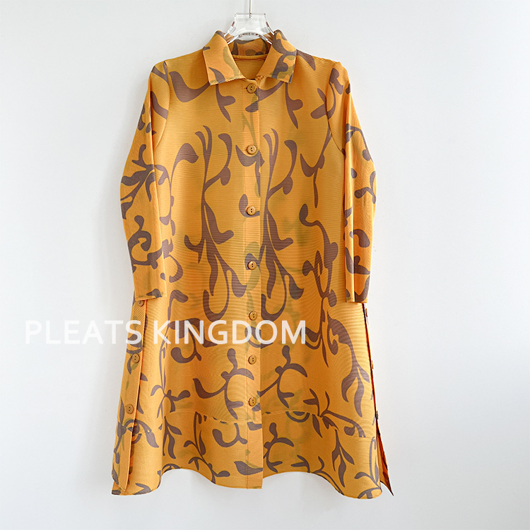 Női középhosszú széldzseki nyomtatott plisével, poliészter 90–95%, városi stílus, UV védelem