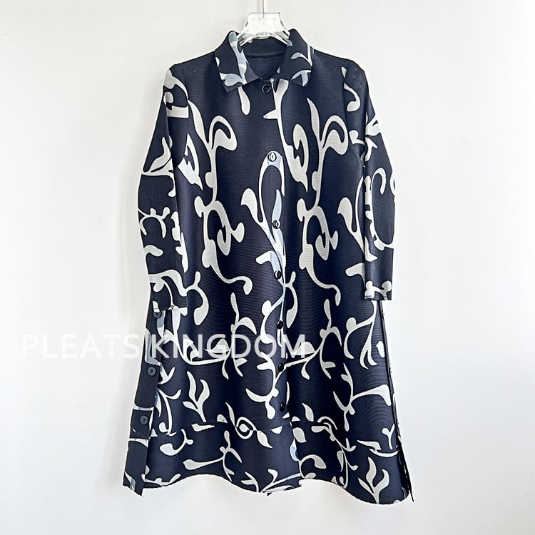 Női középhosszú széldzseki nyomtatott plisével, poliészter 90–95%, városi stílus, UV védelem