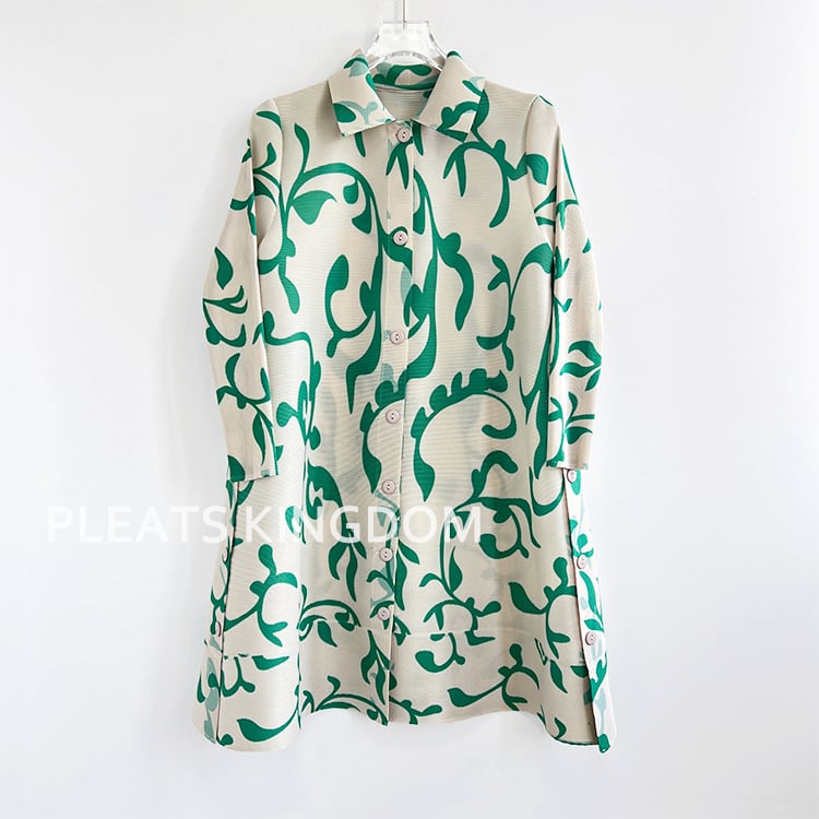 Női középhosszú széldzseki nyomtatott plisével, poliészter 90–95%, városi stílus, UV védelem