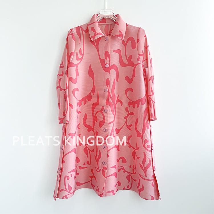 Női középhosszú széldzseki nyomtatott plisével, poliészter 90–95%, városi stílus, UV védelem