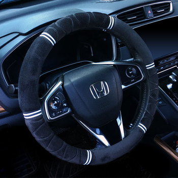 Покривка за волан от плюш, всесезонна, спортен стил, монтаж за специален автомобил