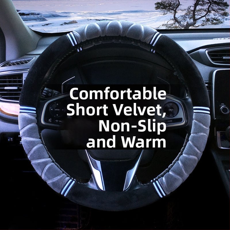 Покривка за волан от плюш, всесезонна, спортен стил, монтаж за специален автомобил