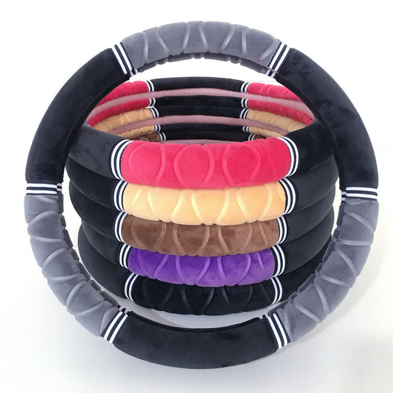 Покривка за волан от плюш, всесезонна, спортен стил, монтаж за специален автомобил