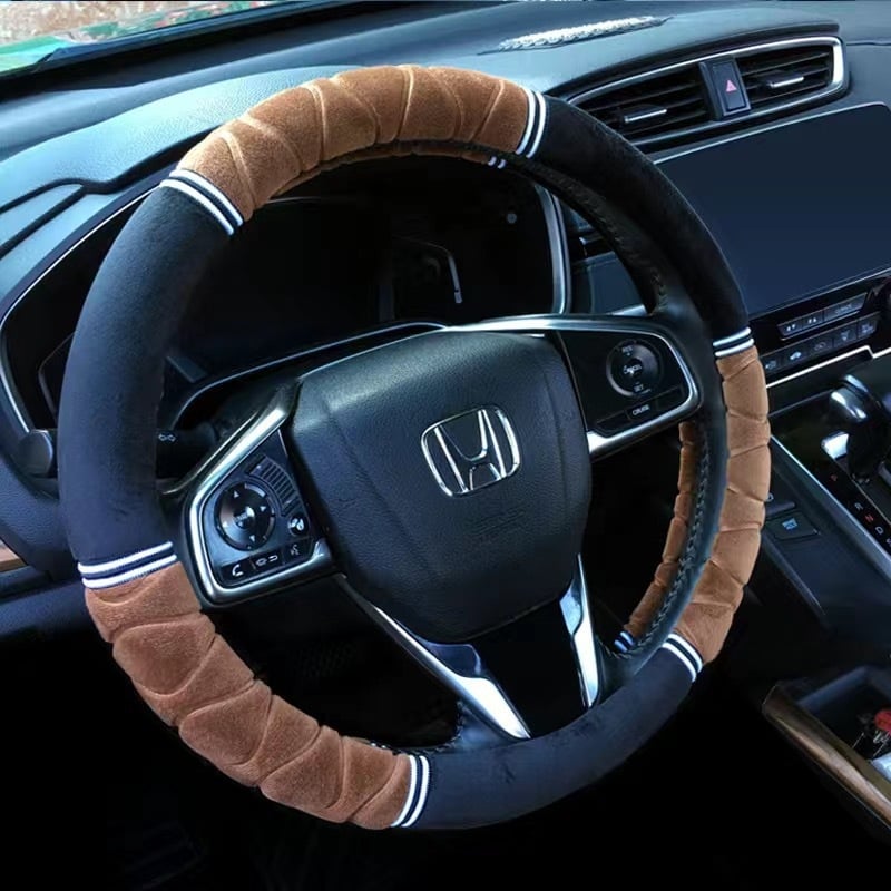 Покривка за волан от плюш, всесезонна, спортен стил, монтаж за специален автомобил