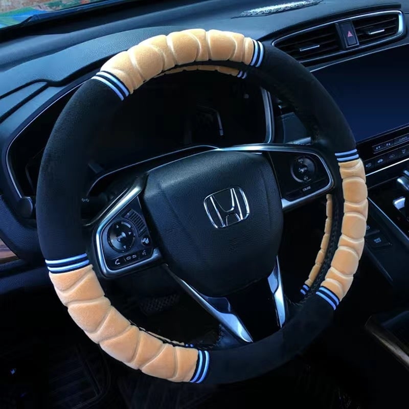 Покривка за волан от плюш, всесезонна, спортен стил, монтаж за специален автомобил