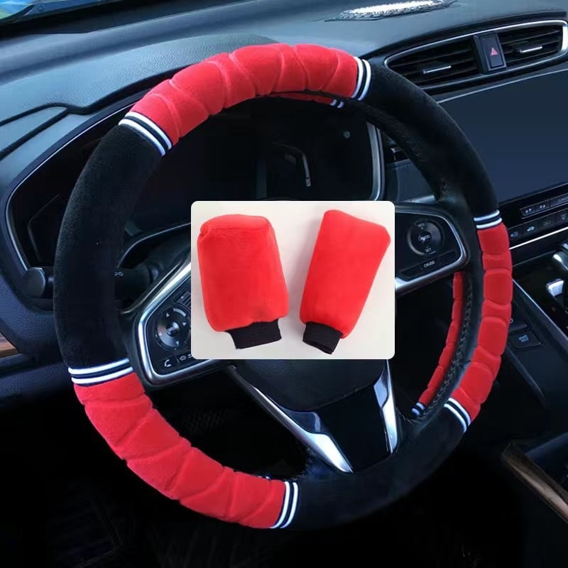 Покривка за волан от плюш, всесезонна, спортен стил, монтаж за специален автомобил
