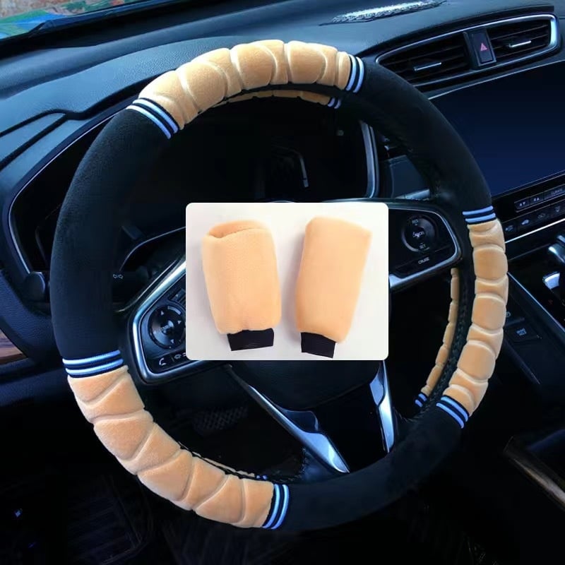 Покривка за волан от плюш, всесезонна, спортен стил, монтаж за специален автомобил