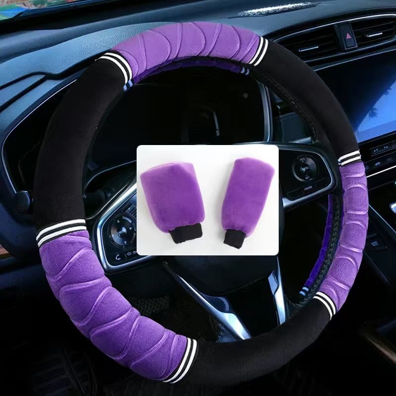 Покривка за волан от плюш, всесезонна, спортен стил, монтаж за специален автомобил