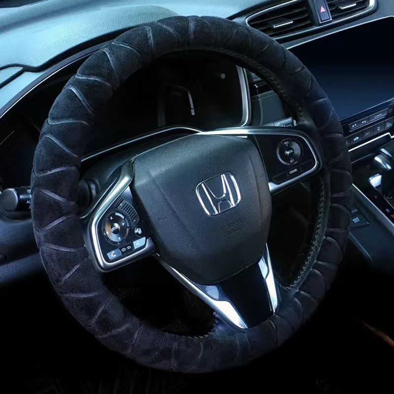 Покривка за волан от плюш, всесезонна, спортен стил, монтаж за специален автомобил