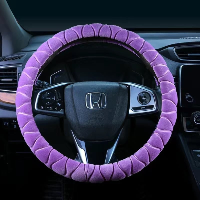 Покривка за волан от плюш, всесезонна, спортен стил, монтаж за специален автомобил