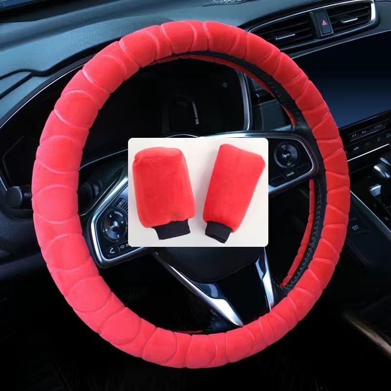 Покривка за волан от плюш, всесезонна, спортен стил, монтаж за специален автомобил
