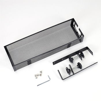 Kabeļu organizētājs zem galda – bez urbšanas, regulējam, pārvietojams, dzelzs malas galda uzglabāšanas plaukts (Dzelzs • 1 līmenis • Uzstādīšana uz galda)