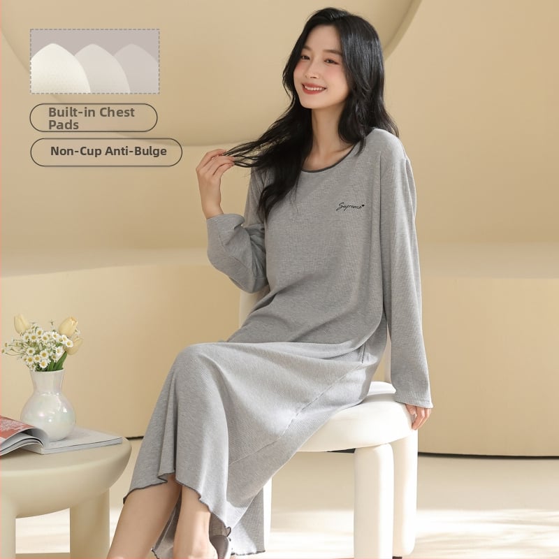 Νυχτερινό φόρεμα πουλόβερ με ενσωματωμένες επενδύσεις στήθους, μακριά μανίκια, στρογγυλός γιακάς, ανάμειξη βισκόζη-πολυεστέρα-ελαστάνη, μεσαίου βάρους