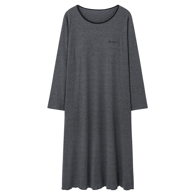 Νυχτερινό φόρεμα πουλόβερ με ενσωματωμένες επενδύσεις στήθους, μακριά μανίκια, στρογγυλός γιακάς, ανάμειξη βισκόζη-πολυεστέρα-ελαστάνη, μεσαίου βάρους