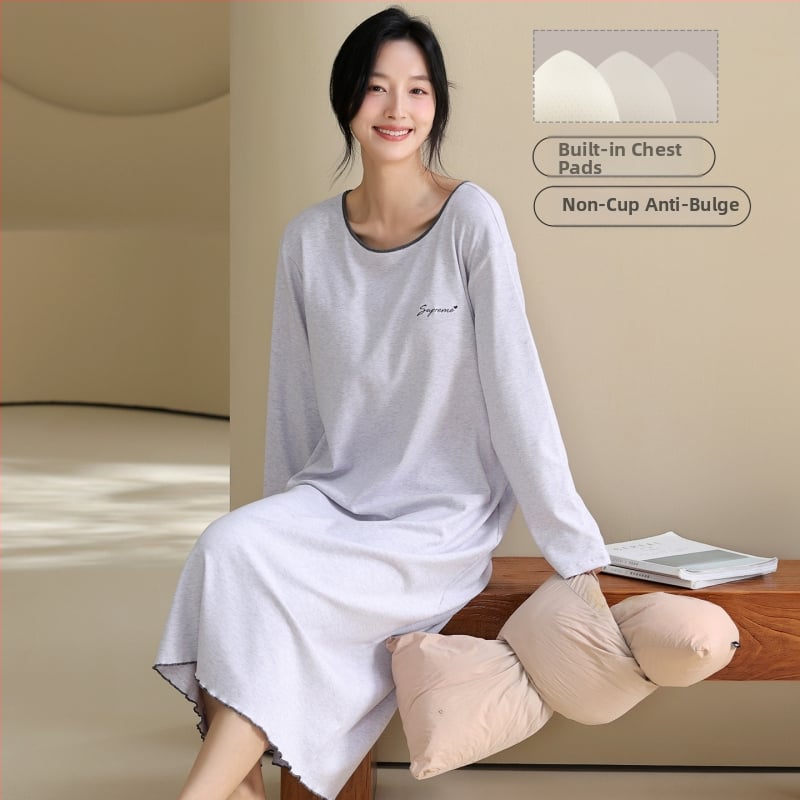 Νυχτερινό φόρεμα πουλόβερ με ενσωματωμένες επενδύσεις στήθους, μακριά μανίκια, στρογγυλός γιακάς, ανάμειξη βισκόζη-πολυεστέρα-ελαστάνη, μεσαίου βάρους