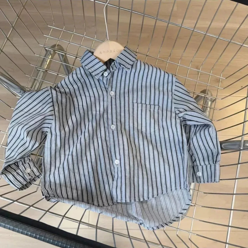 Zēnu vestes un krekli komplekts korejiešu stilā, svītrainas, kokvilna 95%, vecums 3–8 gadi