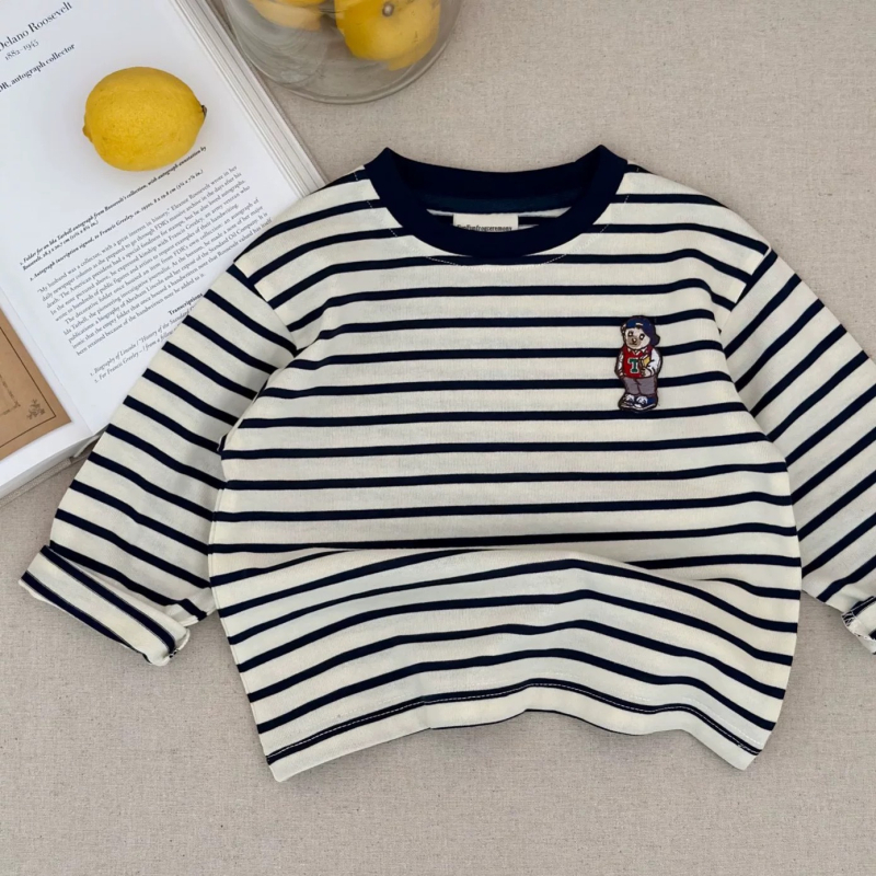 Zēnu vestes un krekli komplekts korejiešu stilā, svītrainas, kokvilna 95%, vecums 3–8 gadi