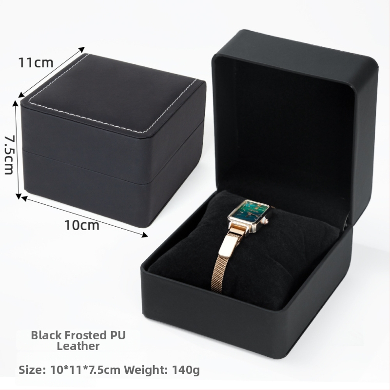 WH24 kellapakk – PU nahk + sametise sisemus; kuumpressimine, hõbedase sissetõmbe ja õmblemine; kinkepakend ja juveelipakend