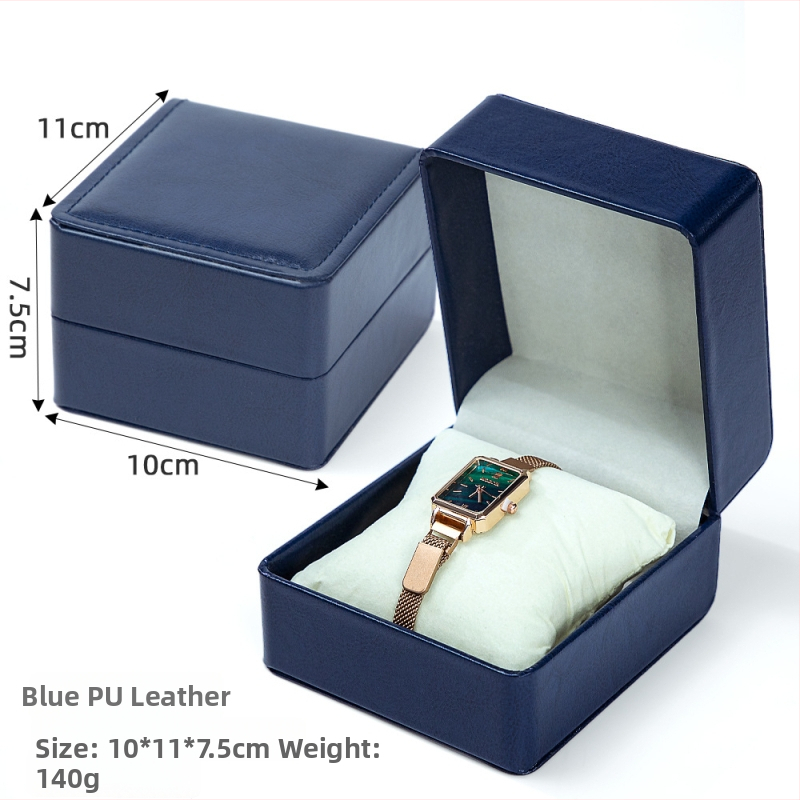 WH24 kellapakk – PU nahk + sametise sisemus; kuumpressimine, hõbedase sissetõmbe ja õmblemine; kinkepakend ja juveelipakend