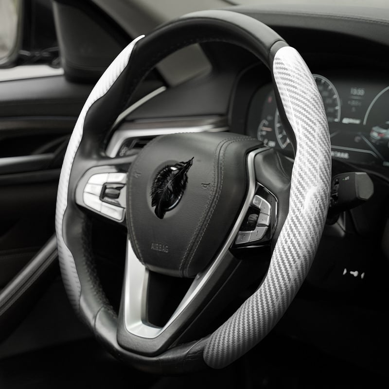 Changyi калъф за волан за автомобил с карбонова текстура, универсално пасване, за всички сезони