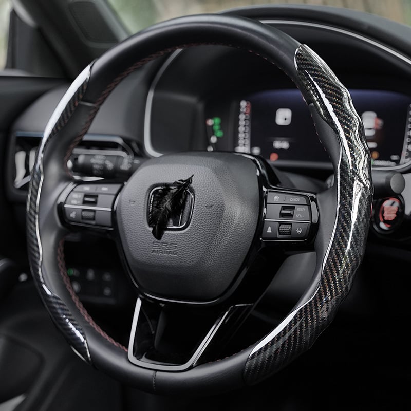 Changyi калъф за волан за автомобил с карбонова текстура, универсално пасване, за всички сезони