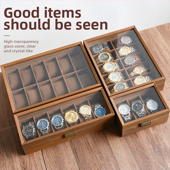 Cutie pentru ceasuri din lemn, stil chinezesc, textură lemn, corp solid