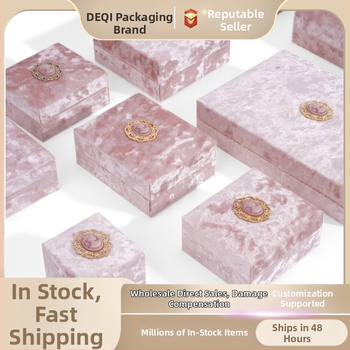 Velso juvelyrinių dėžutė žiedams ir karoliukams – Deqi prekės ženklas, kilmė Foshan, Guangdong – pakuotės dėžutė juvelerijai