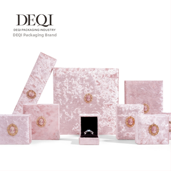 Velso juvelyrinių dėžutė žiedams ir karoliukams – Deqi prekės ženklas, kilmė Foshan, Guangdong – pakuotės dėžutė juvelerijai