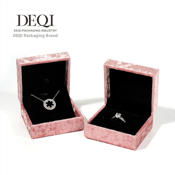 Velso juvelyrinių dėžutė žiedams ir karoliukams – Deqi prekės ženklas, kilmė Foshan, Guangdong – pakuotės dėžutė juvelerijai