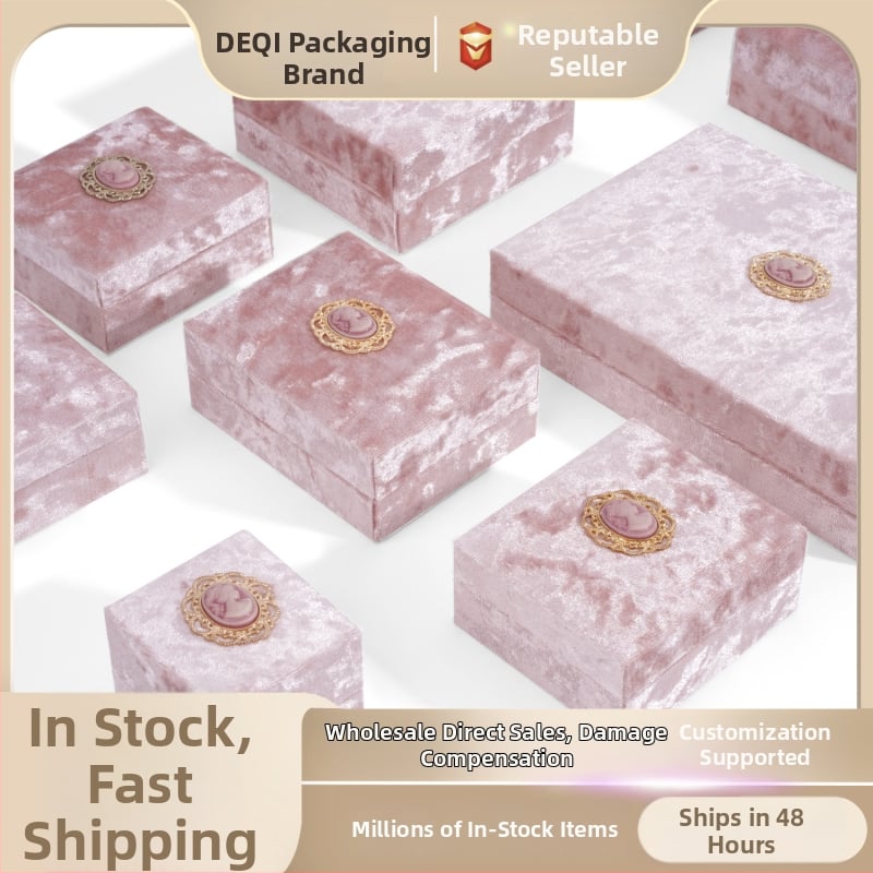 Velso juvelyrinių dėžutė žiedams ir karoliukams – Deqi prekės ženklas, kilmė Foshan, Guangdong – pakuotės dėžutė juvelerijai