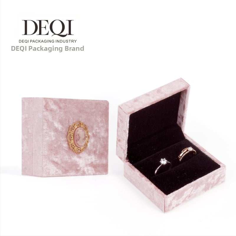 Velso juvelyrinių dėžutė žiedams ir karoliukams – Deqi prekės ženklas, kilmė Foshan, Guangdong – pakuotės dėžutė juvelerijai