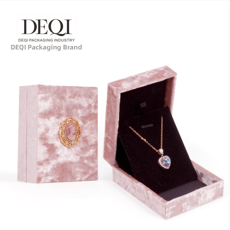Velso juvelyrinių dėžutė žiedams ir karoliukams – Deqi prekės ženklas, kilmė Foshan, Guangdong – pakuotės dėžutė juvelerijai
