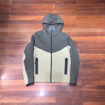 Ανδρικό τζάκετ με κουκούλα από διαπνέον βαμβάκι, τσέπες με φερμουάρ, Slim-Fit, 2024