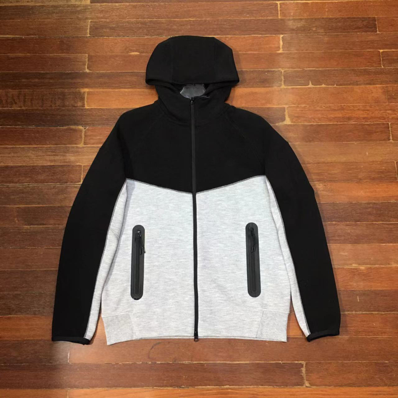 Ανδρικό τζάκετ με κουκούλα από διαπνέον βαμβάκι, τσέπες με φερμουάρ, Slim-Fit, 2024