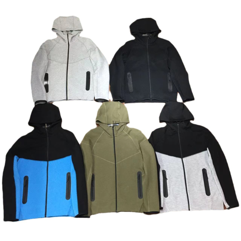 Ανδρικό τζάκετ με κουκούλα από διαπνέον βαμβάκι, τσέπες με φερμουάρ, Slim-Fit, 2024