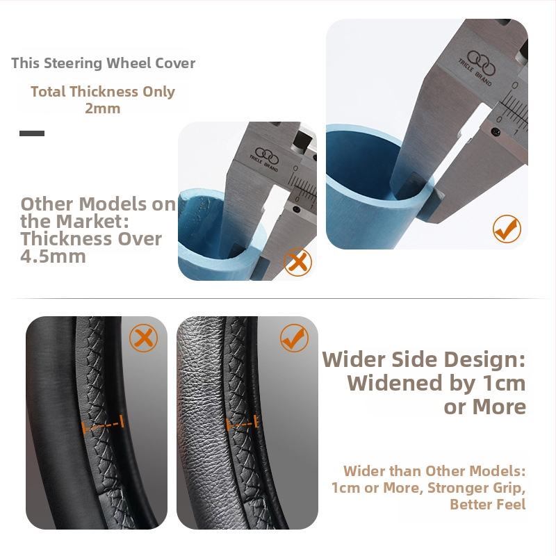 Калъф за волан Cadillac XT5 XT4 XT6 - естествена кожа, спортен стил, универсален за всички сезони, монтаж за специален автомобил