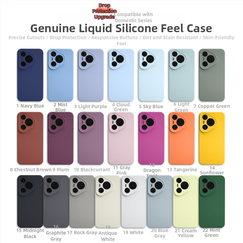 Púzdro na Huawei Pura70Pro / 70Ultra z kvapalného silikónu, úplná ochrana objektívu, proti pádu