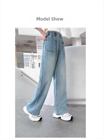 Meiteņu džinsi, ikdienas stilā, 79% kokvilna, vidēji augsts jostas līmenis, bērniem no 8 gadu vecuma