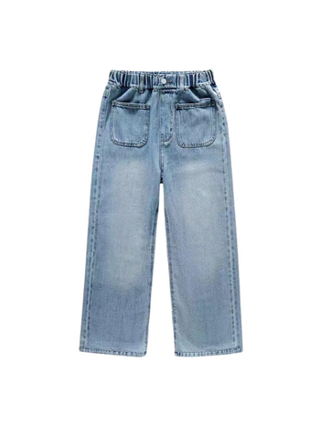 Meiteņu džinsi, ikdienas stilā, 79% kokvilna, vidēji augsts jostas līmenis, bērniem no 8 gadu vecuma